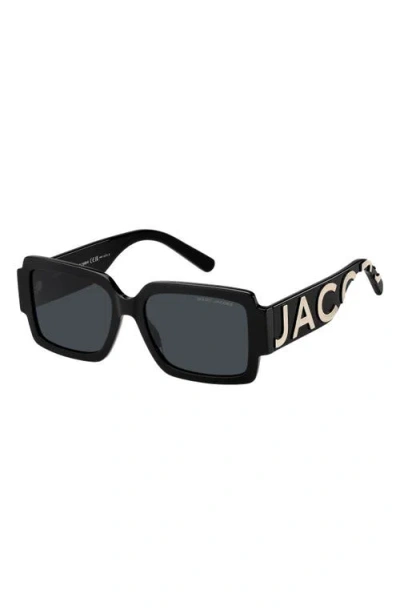 Marc Jacobs 55mm Gradient Rectangular Sunglasses In Blue