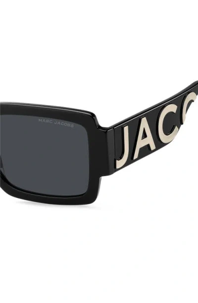 Marc Jacobs 55mm Gradient Rectangular Sunglasses In Blue