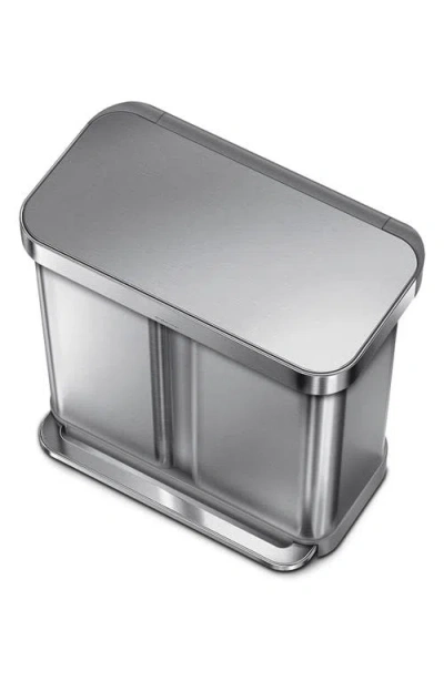Simplehuman 58l Recycler Rectangular Step Can In Gray