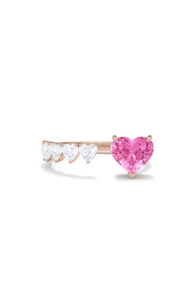 Hautecarat Floating Hearts Lab Created Diamond Ring In Multi