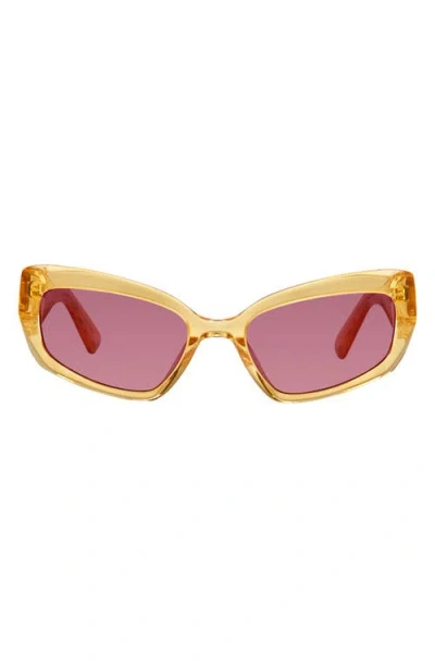 Kurt Geiger London 55mm Rectangular Sunglasses In Yellow