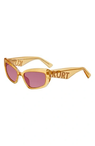 Kurt Geiger London 55mm Rectangular Sunglasses In Yellow