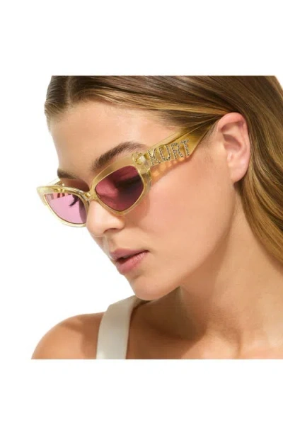 Kurt Geiger London 55mm Rectangular Sunglasses In Yellow