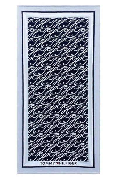 Tommy Hilfiger Allover Monogram Cotton Velour Beach Towel In Multi