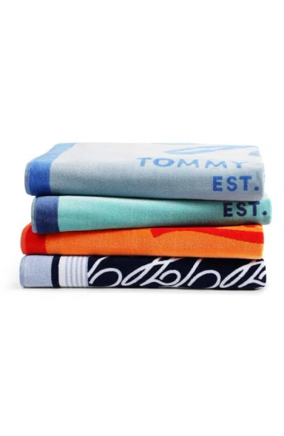 Tommy Hilfiger Allover Monogram Cotton Velour Beach Towel In Multi