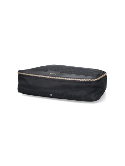 Anya Hindmarch Recycled Nylon Handbag With Leather Trim In Black