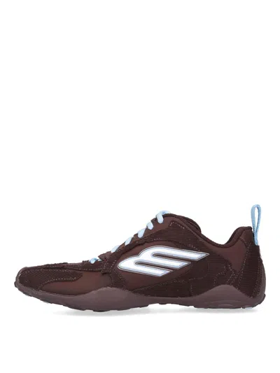 Balenciaga Women Brown Canvas And Corduroy Monday Ultra Sneakers In Brown