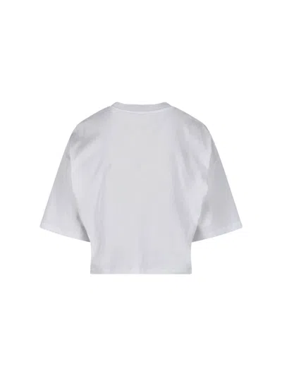 Balmain Cropped Logo T-shirt In White