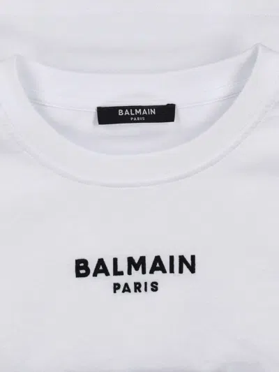 Balmain Cropped Logo T-shirt In White
