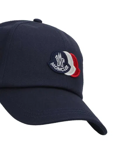 Moncler L20913b000210u618 Tricolour Logo Baseball Cap In Blue