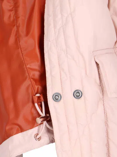 Moncler Biois Down Gilet Stand Collar Zigzag Quilted Technical Fabric In Nude
