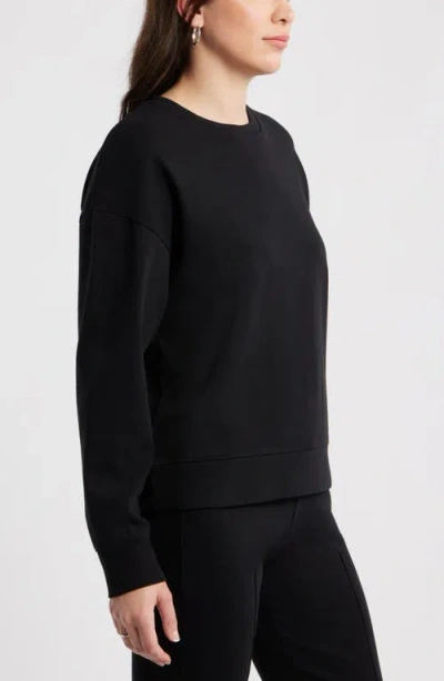 Caslonr Caslon(r) Stripe Pullover Sweatshirt In Black