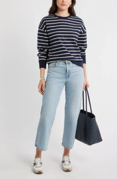 Caslonr Caslon(r) Stripe Pullover Sweatshirt In Blue