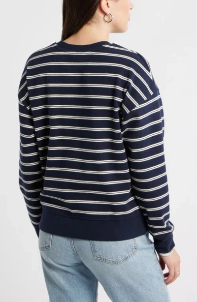 Caslonr Caslon(r) Stripe Pullover Sweatshirt In Blue