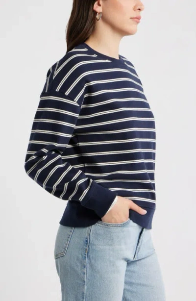 Caslonr Caslon(r) Stripe Pullover Sweatshirt In Blue