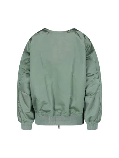 Alexander Wang Bomber Jacket With Drawstring Collar In Green