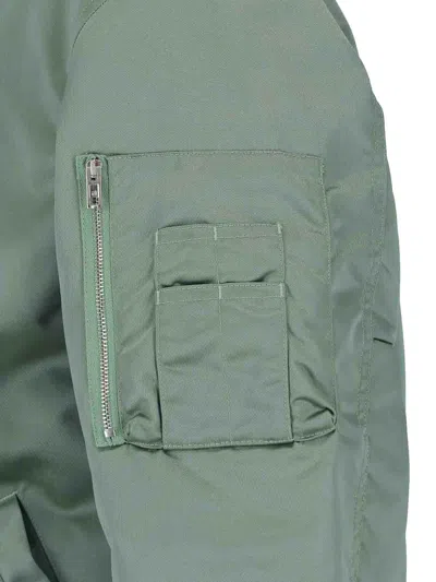 Alexander Wang Bomber Jacket With Drawstring Collar In Green