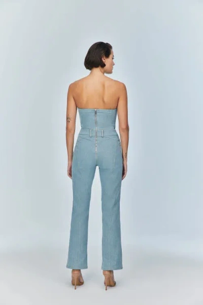 Jendue Marvel Maxi Denim Jumpsuit In Blue