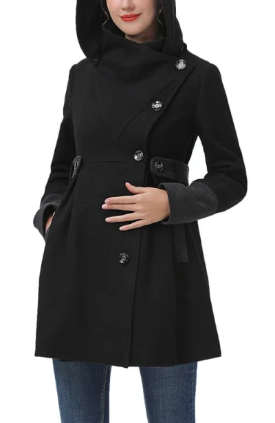 Kimi & Kai Harper Maternity Wool Coat In Multi