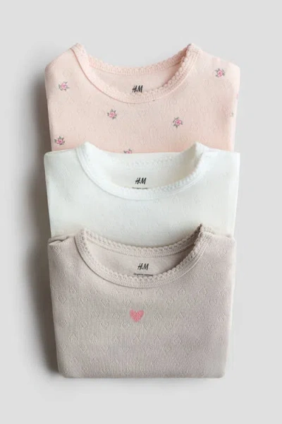 H&m 3-pack Cotton Bodysuits In Multi