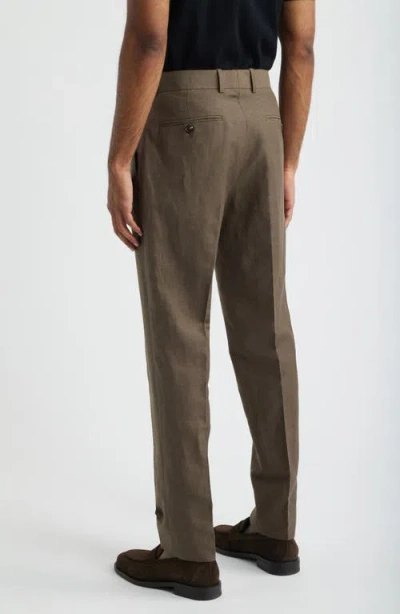 Open Edit Linen Blend Pants In Gray