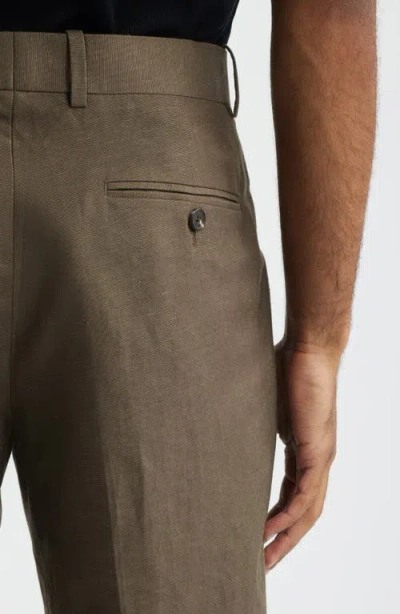 Open Edit Linen Blend Pants In Gray