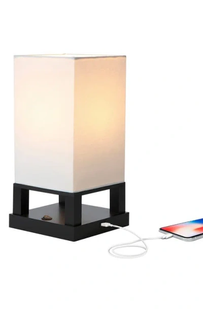 Brightech Maxwell Led Table Lamp With Usb Port In Black