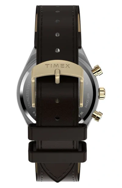 Timex ® Continental Leather Strap Watch, 40mm In Multi