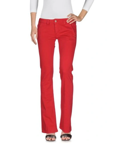 Shop Dondup Denim Trousers In Red