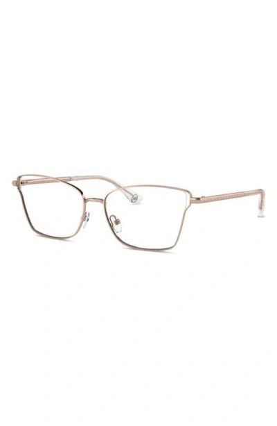 Michael Kors Radda 55mm Rectangular Optical Glasses In Gold