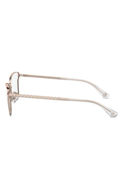 Michael Kors Radda 55mm Rectangular Optical Glasses In Gold