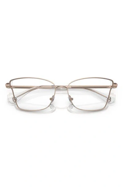 Michael Kors Radda 55mm Rectangular Optical Glasses In Gold
