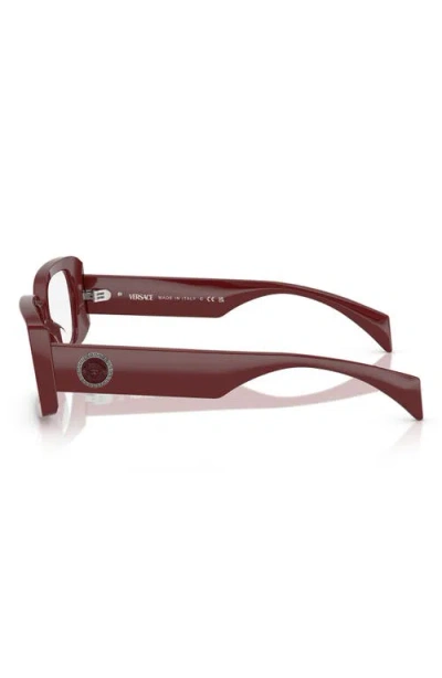 Versace 51mm Rectangular Optical Glasses In Burgundy