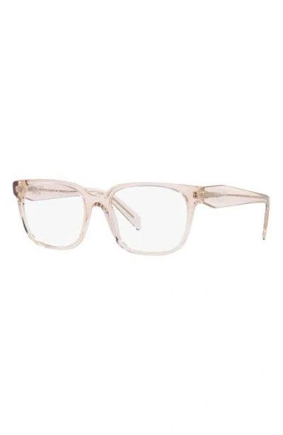 Prada 54mm Rectangular Optical Glasses In Brown