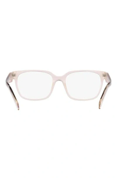 Prada 54mm Rectangular Optical Glasses In Brown