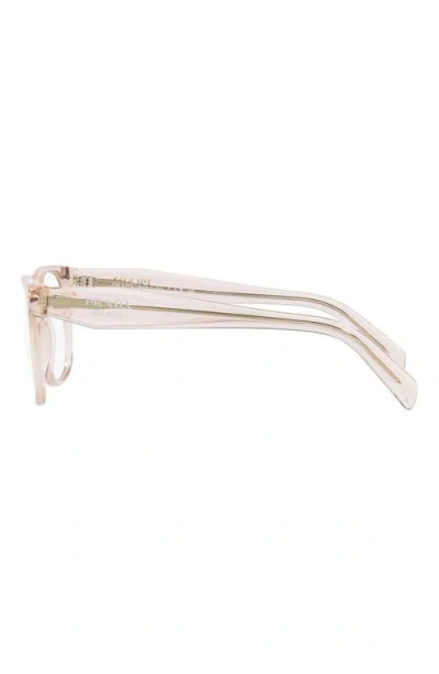 Prada 54mm Rectangular Optical Glasses In Brown