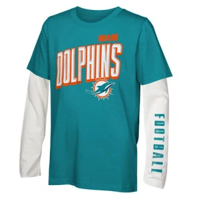Outerstuff Preschool  Miami Dolphins The Mix Combo T-shirt Set In Blue