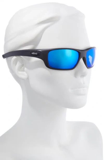 Revo Jasper 61mm Rectangular Polarized Sunglasses In Blue