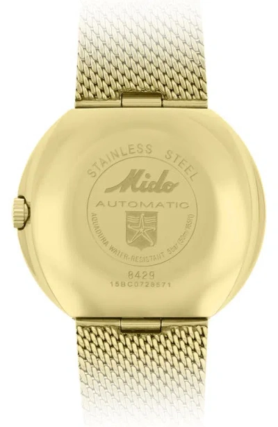 Mido Commander Automatic Mesh Strap Watch, 37mm In Gold