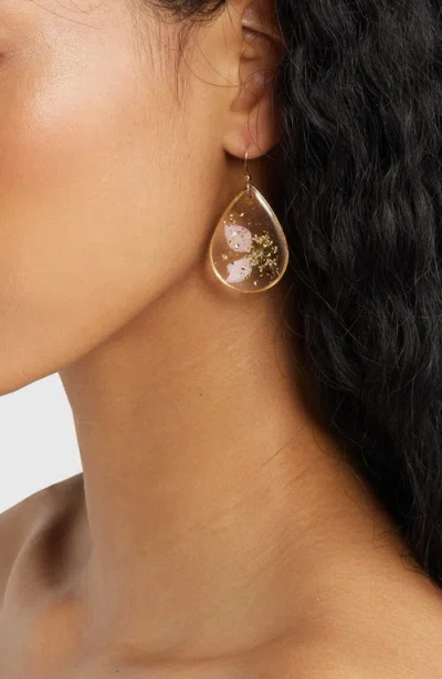 Bp. Pressed Flower Drop Earrings In Multi