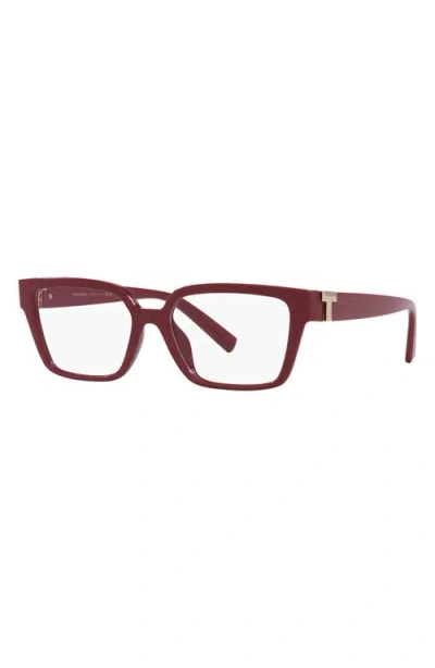 Tiffany & Co . 53mm Rectangular Optical Glasses In Red