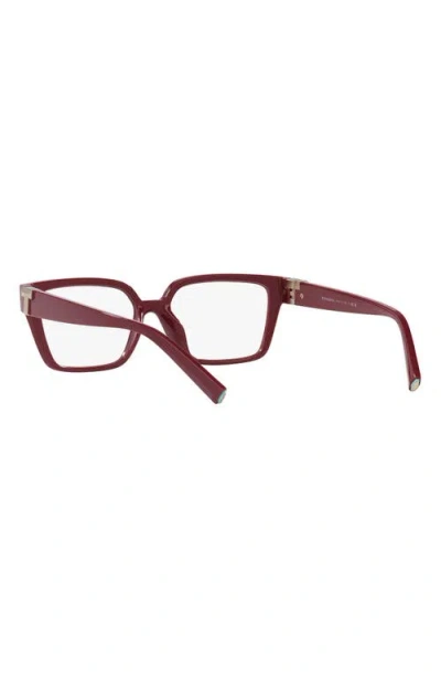 Tiffany & Co . 53mm Rectangular Optical Glasses In Red