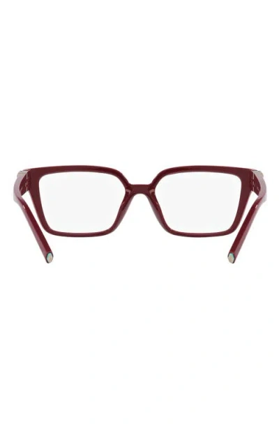 Tiffany & Co . 53mm Rectangular Optical Glasses In Red