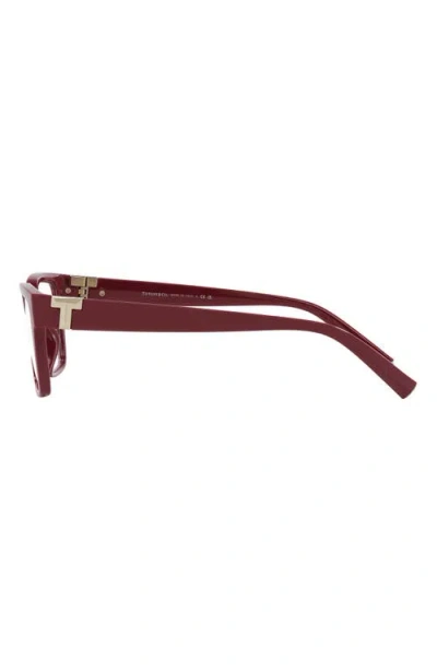 Tiffany & Co . 53mm Rectangular Optical Glasses In Red