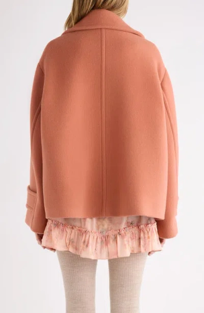 Chloé Double Breasted Jacket Buttoned Cuffs Pockets Lapels In Orange