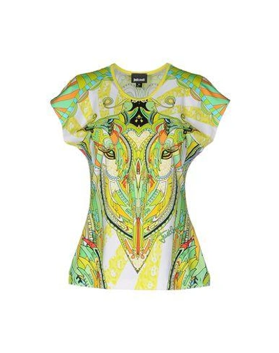 Shop Just Cavalli T-shirts In Yellow