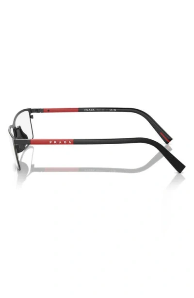 Prada Linea Rossa 55mm Rectangular Optical Glasses In Multi