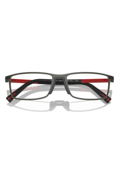 Prada Linea Rossa 55mm Rectangular Optical Glasses In Multi
