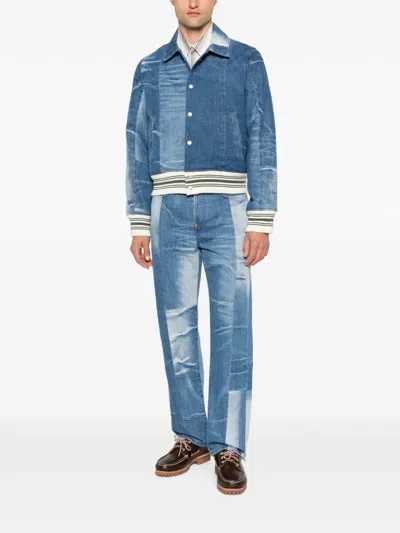 Kenzo Straight Leg Denim Jeans Mid Rise In Blue