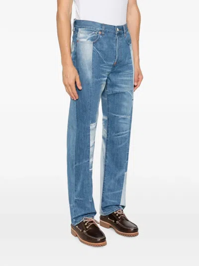 Kenzo Straight Leg Denim Jeans Mid Rise In Blue